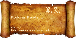 Moduna Kenéz névjegykártya